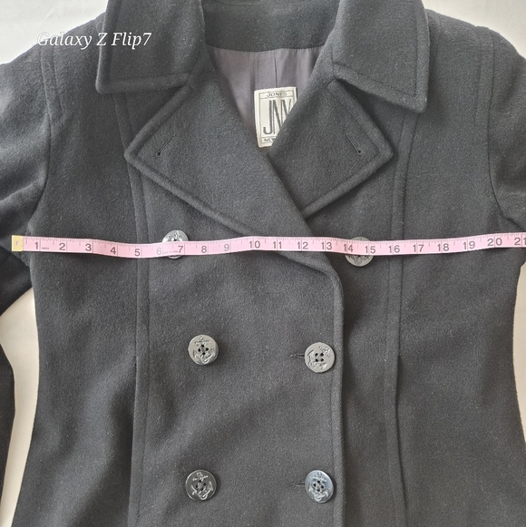 ​Jones New York 100% Pure Wool Double Breasted Pea Coat - Picture 4 of 8